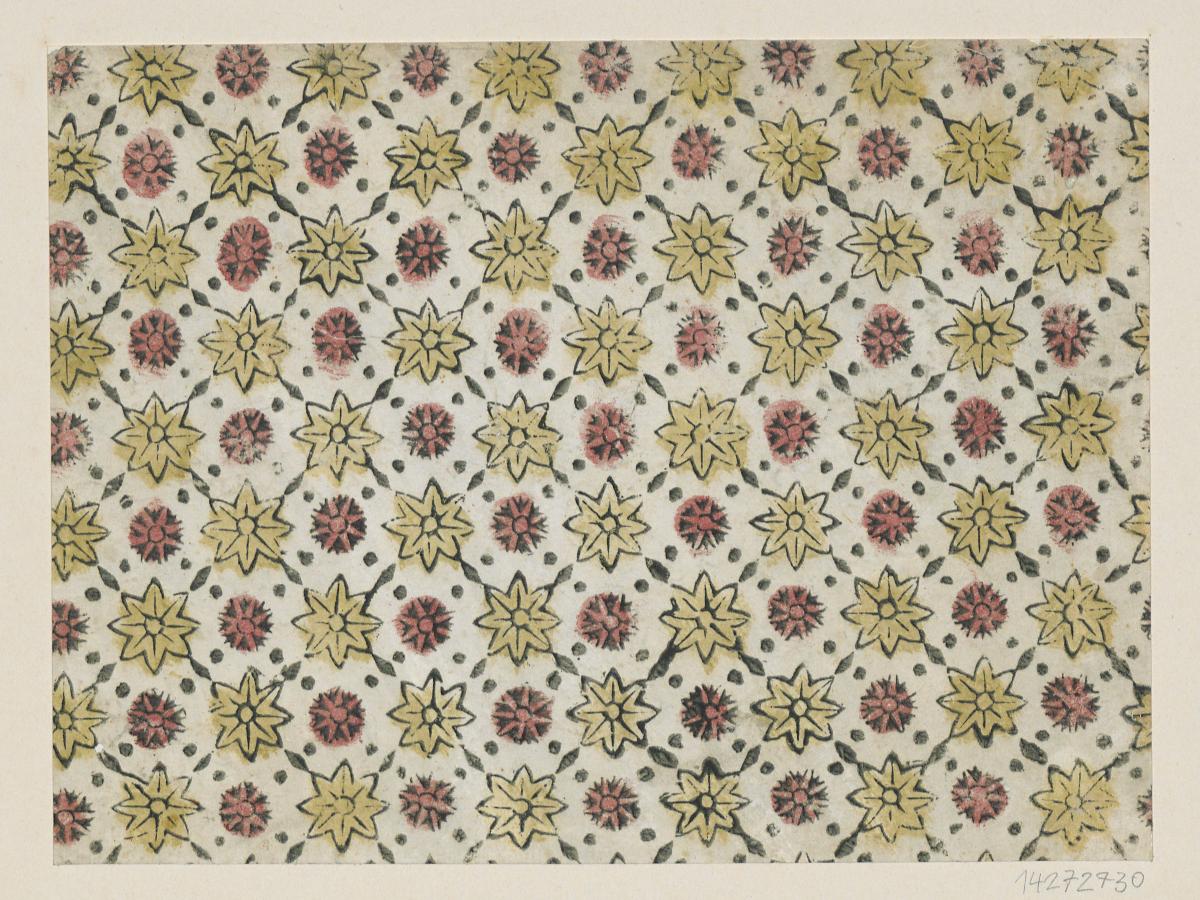 Modeldruckpapier (florales Gitterdekor)