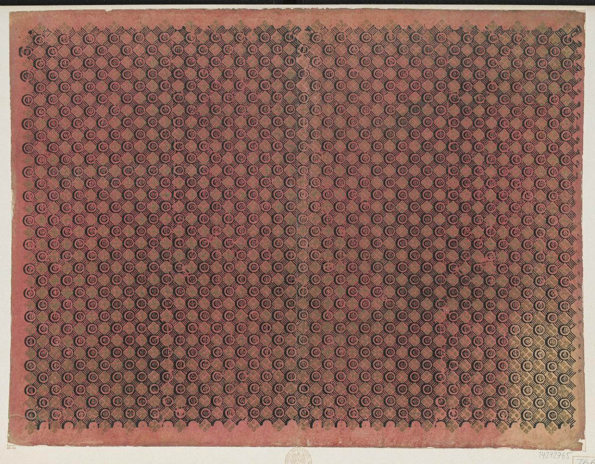 Modeldruckpapier mit Golddruck (diagonales Gitterdekor)