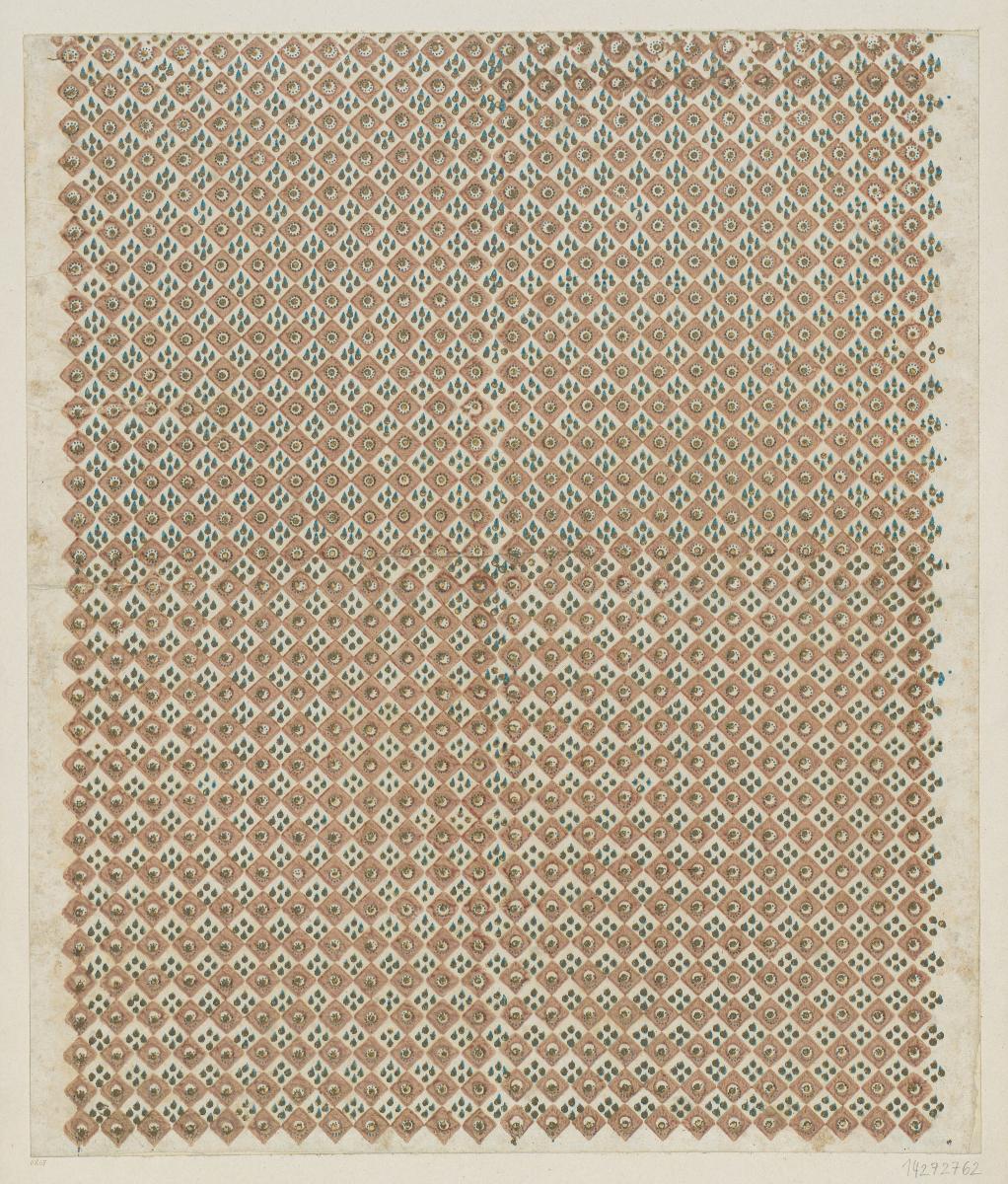 Modeldruckpapier mit Golddruck (Schachbrettmuster)
