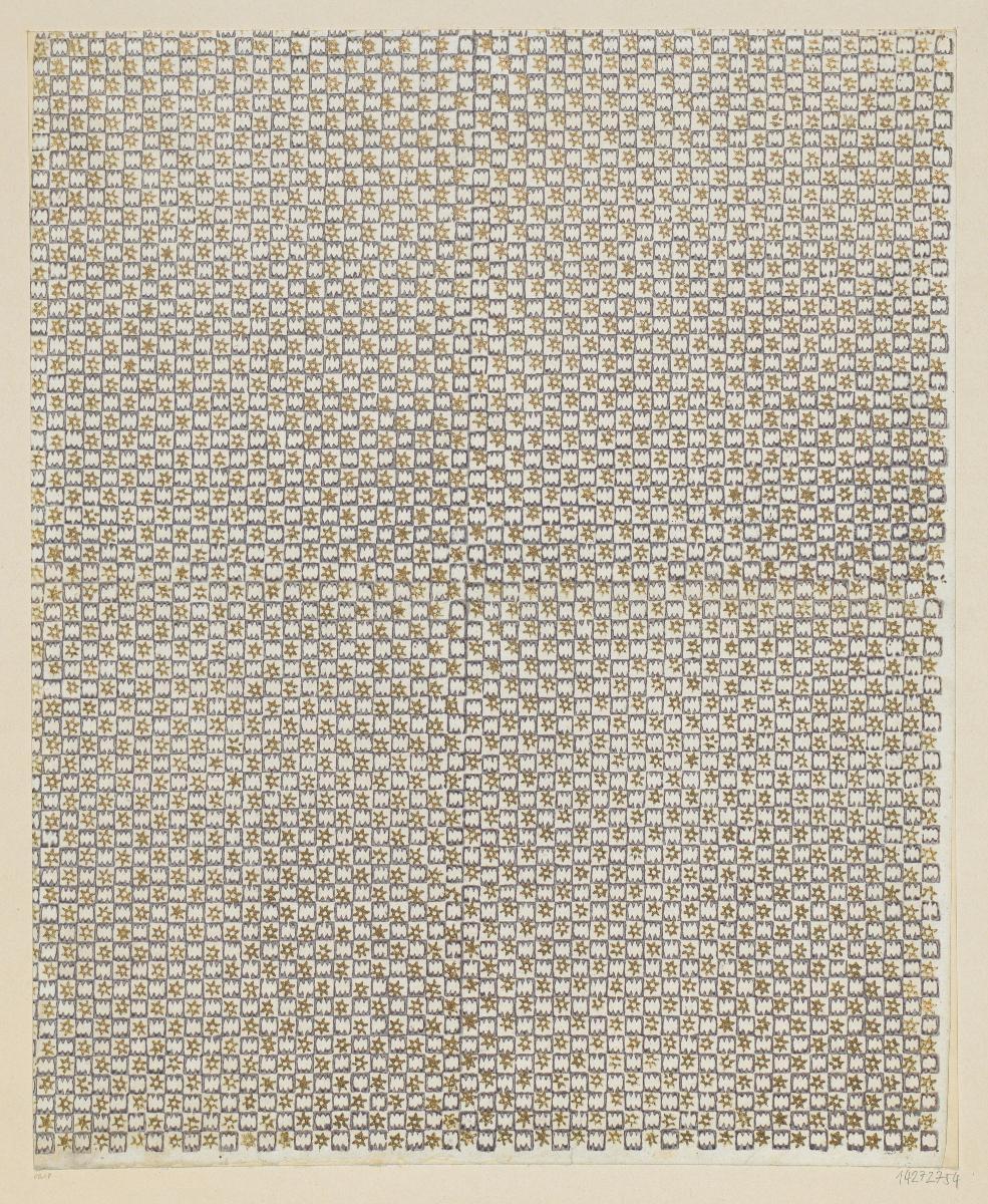 Modeldruckpapier mit Golddruck (kleines Fliesenmuster)