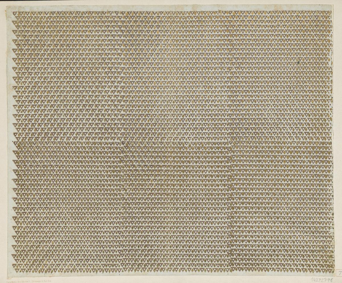 Modeldruckpapier mit Golddruck (geometrisches Flächenmuster)