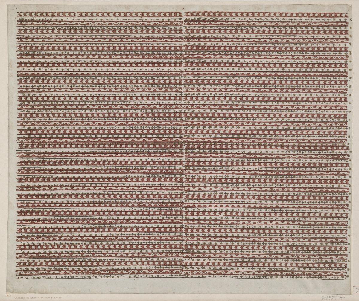 Modeldruckpapier mit Golddruck (Streifendekor)