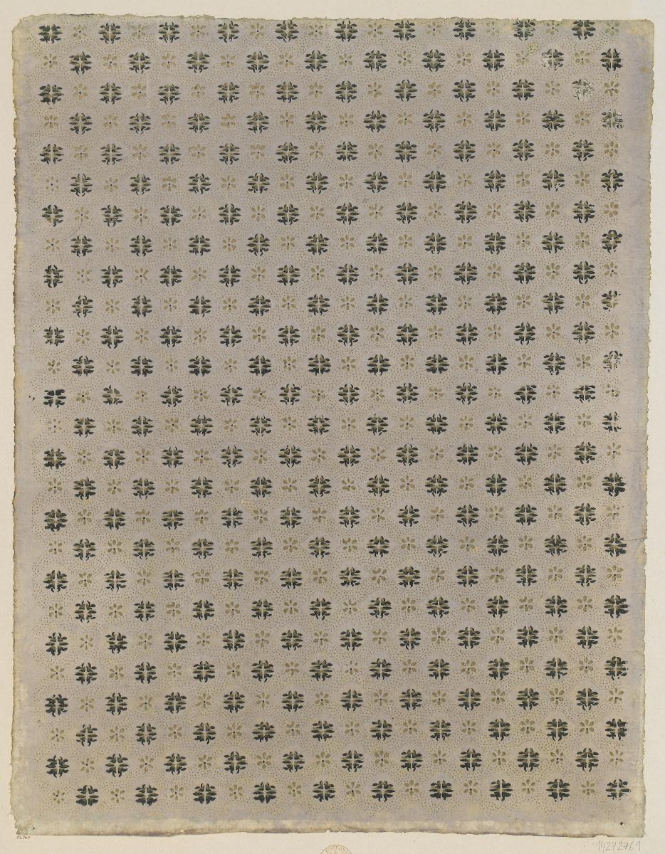 Modeldruckpapier mit Golddruck (Netzmuster mit Blüten)