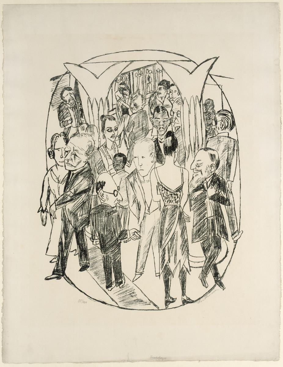 Das Theaterfoyer (Blatt 8 aus "Berliner Reise 1922")