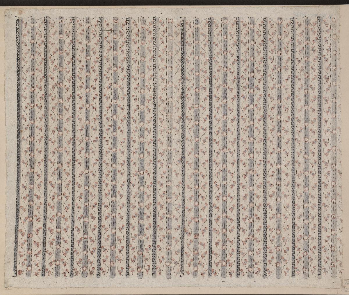 Modeldruckpapier (Streifendekor mit Blümchen)