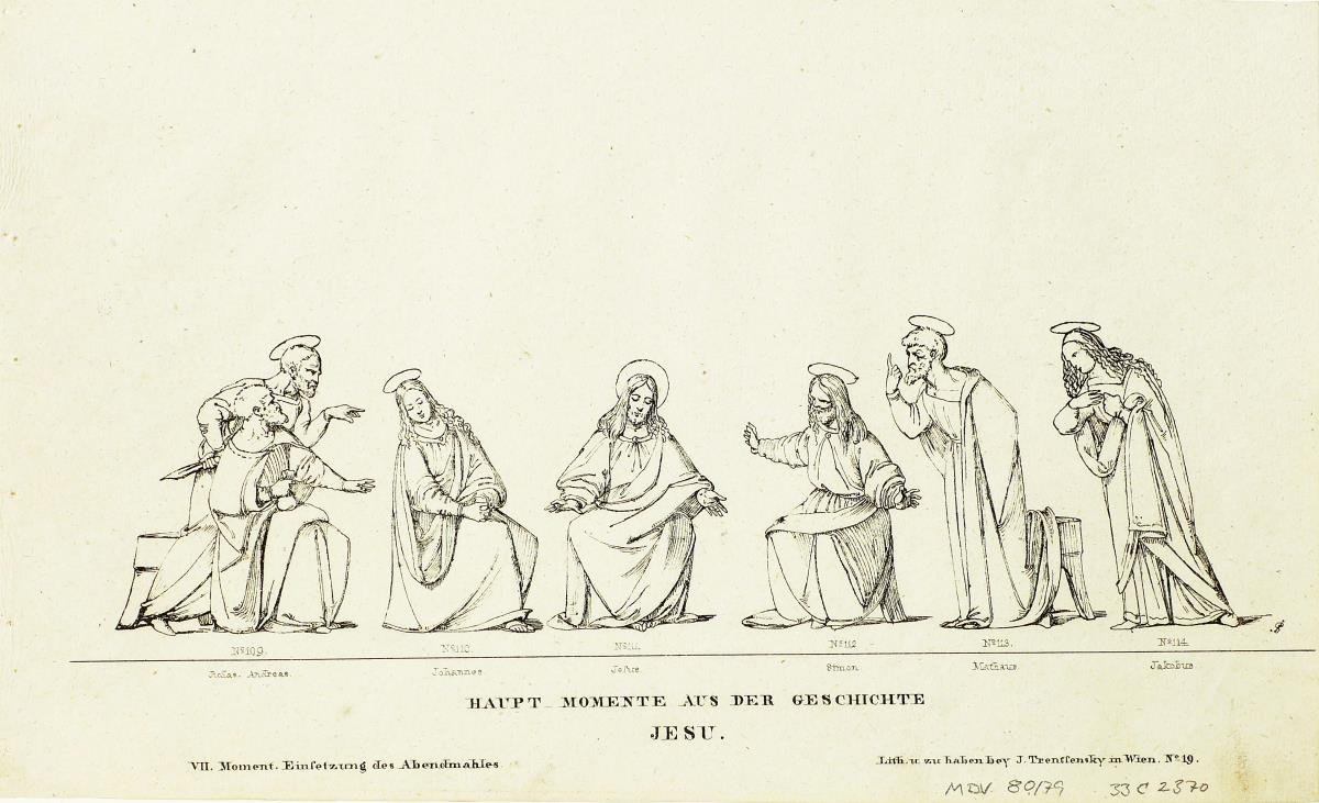 Haupt Momente aus der Geschichte Jesu. VII. Moment. Einsetzung des Abendmahls.
