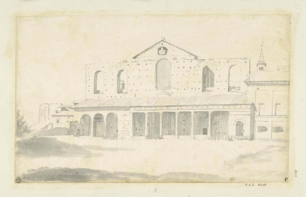 Blick auf die alte Fassade von S. Giovanni in Laterano