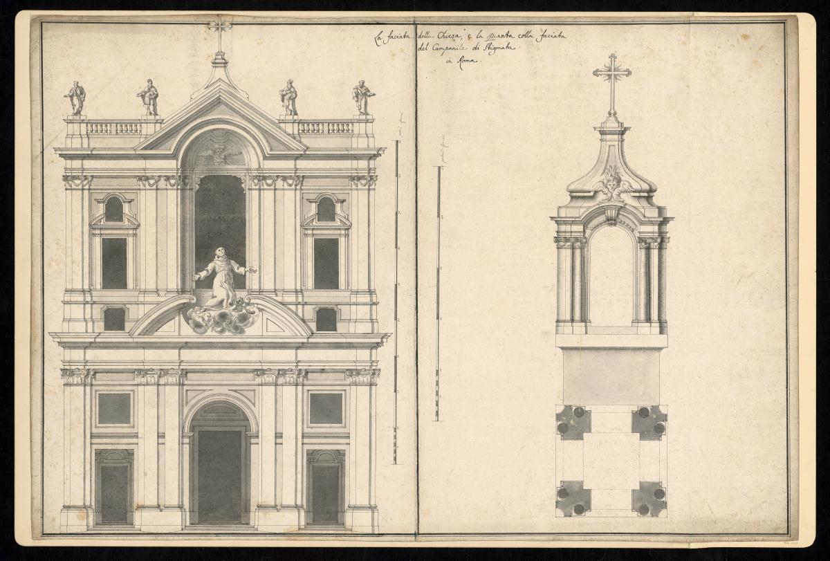 Fassade und Glockenturm von Santissime Stimmate di San Francesco in Rom