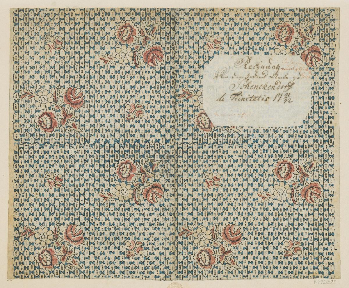 Modeldruckpapier (Einband für eine Akte mit Etikett, 1791/1792)