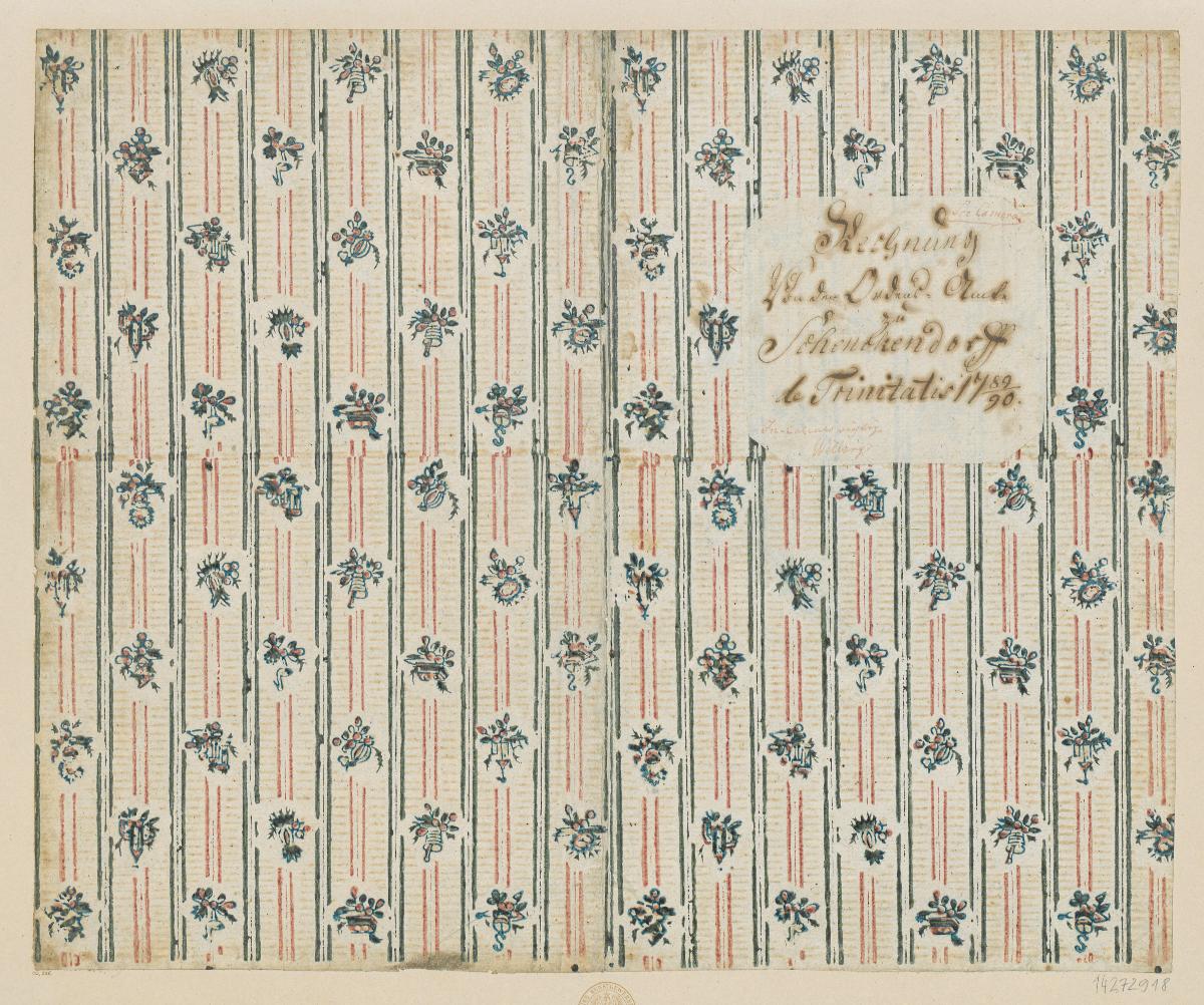 Modeldruckpapier (Einband für eine Akte mit Etikett, 1792/1793)