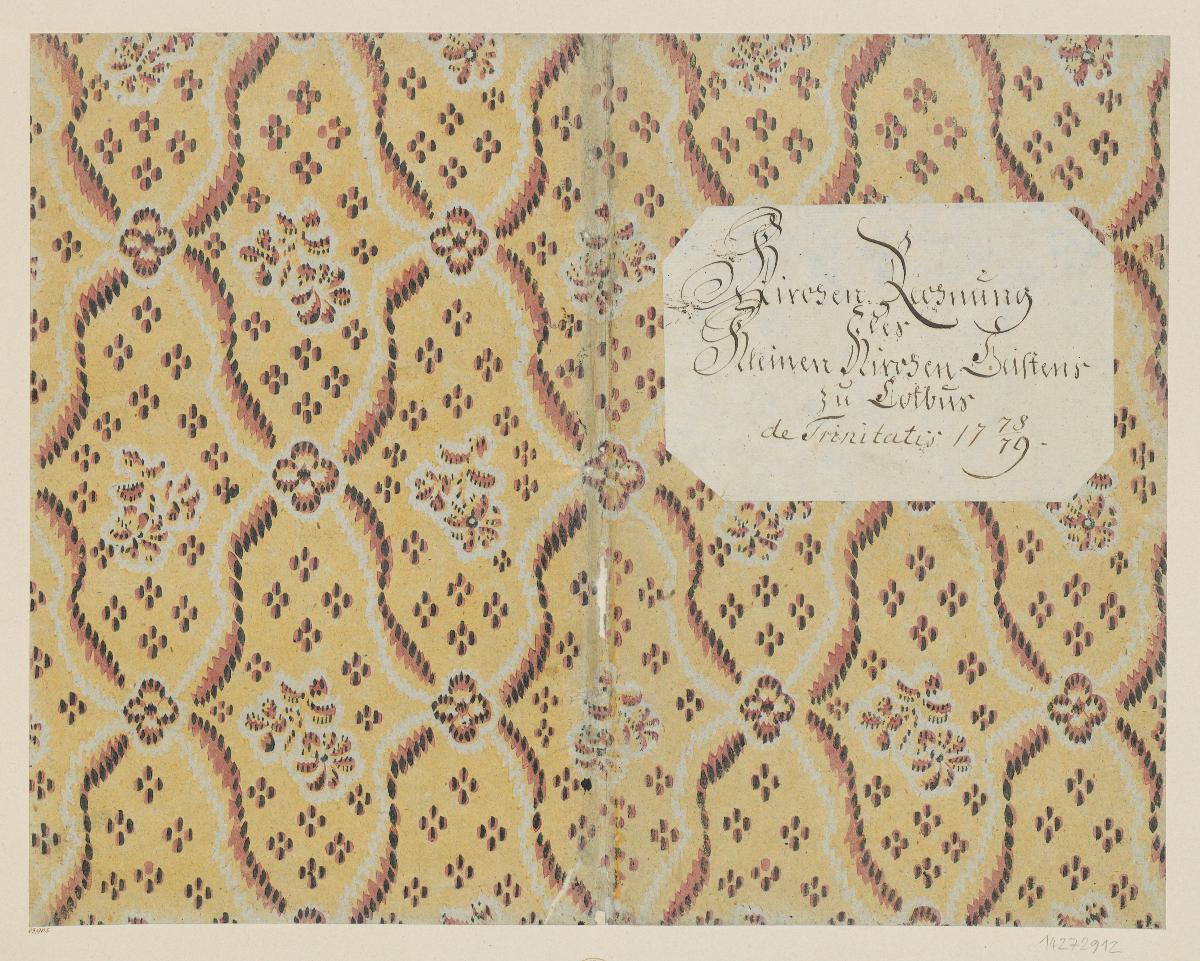 Modeldruckpapier (Einband für eine Akte mit Etikett, 1778/1779)