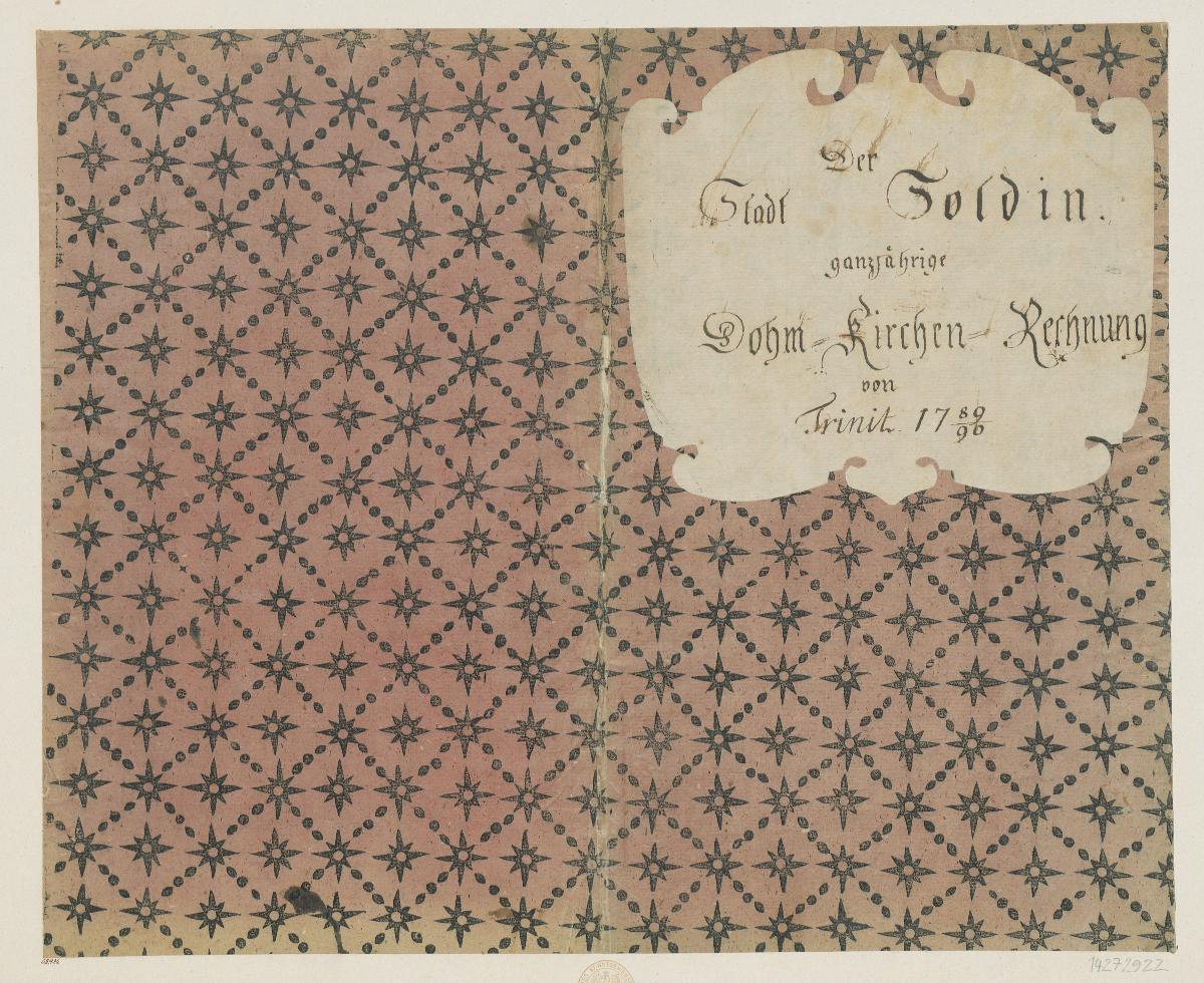 Modeldruckpapier (Einband für eine Akte mit Etikett, 1789/1790)