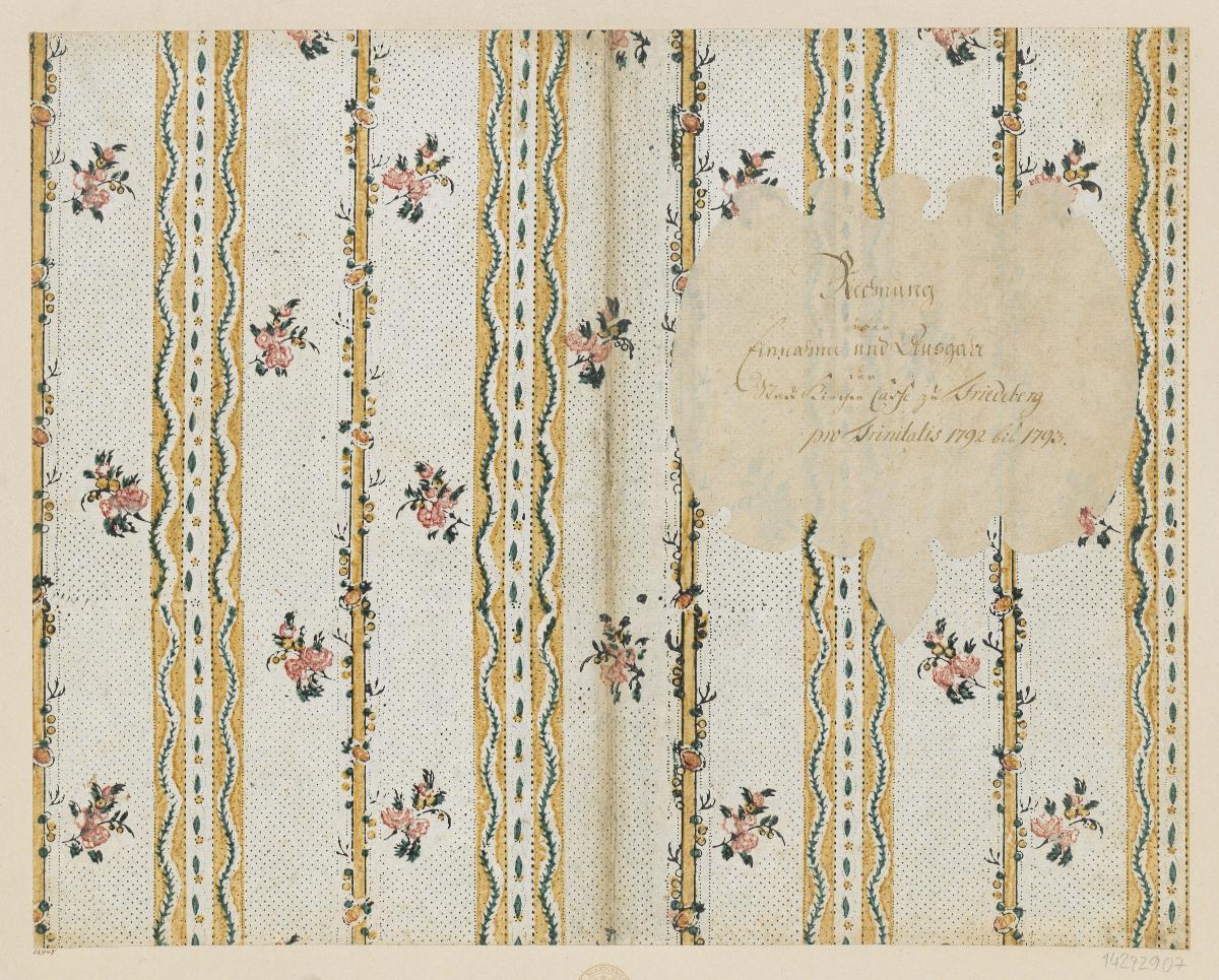 Modeldruckpapier (Einband für eine Akte mit Etikett, 1792/1793)