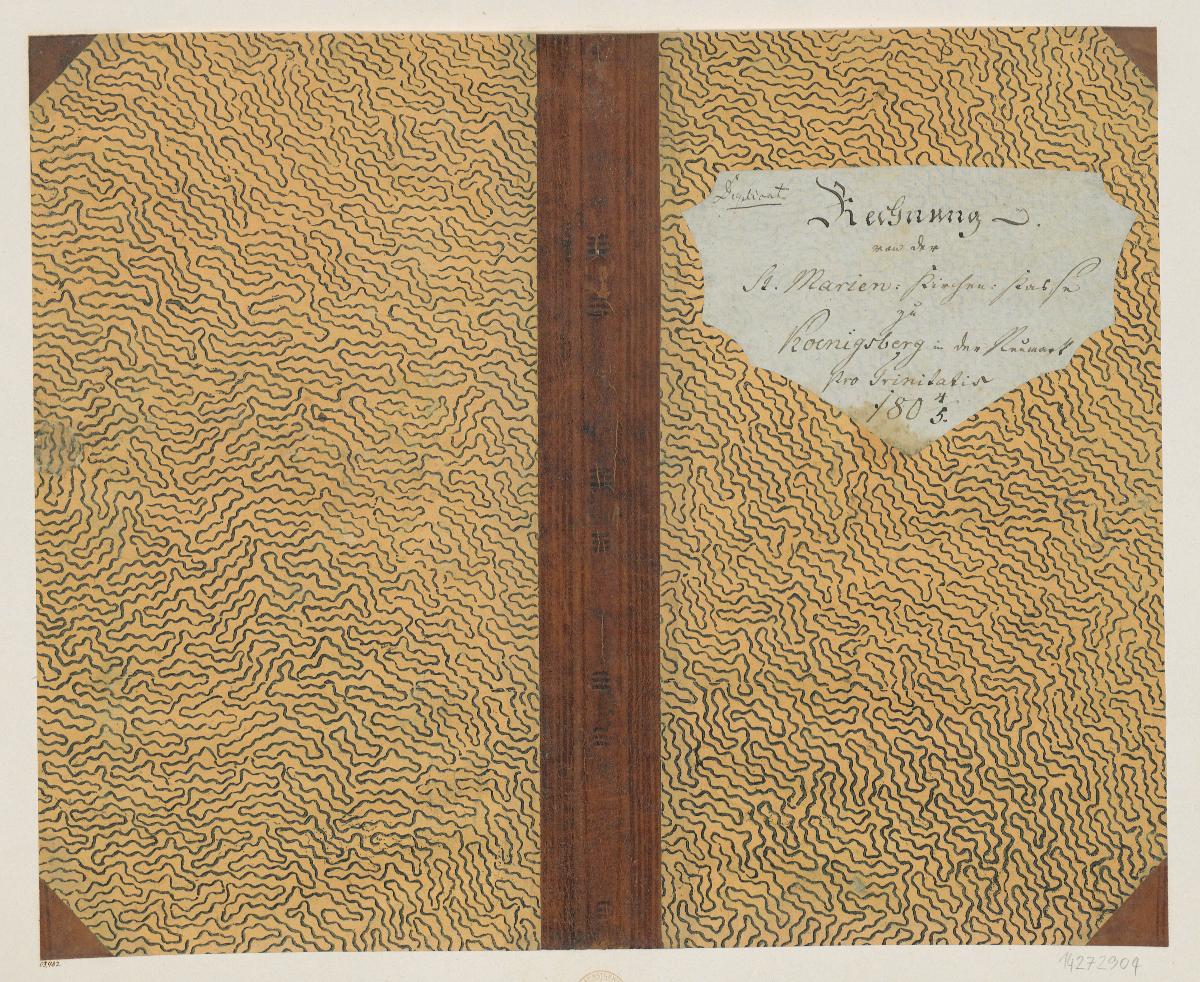 Modeldruckpapier (Einband für eine Akte mit Etikett, 1804/1805)