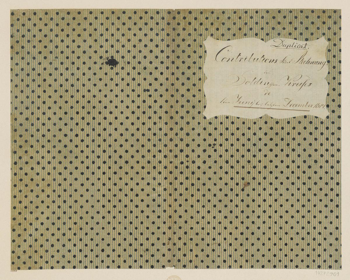 Modeldruckpapier (Einband für eine Akte mit Etikett, 1814)