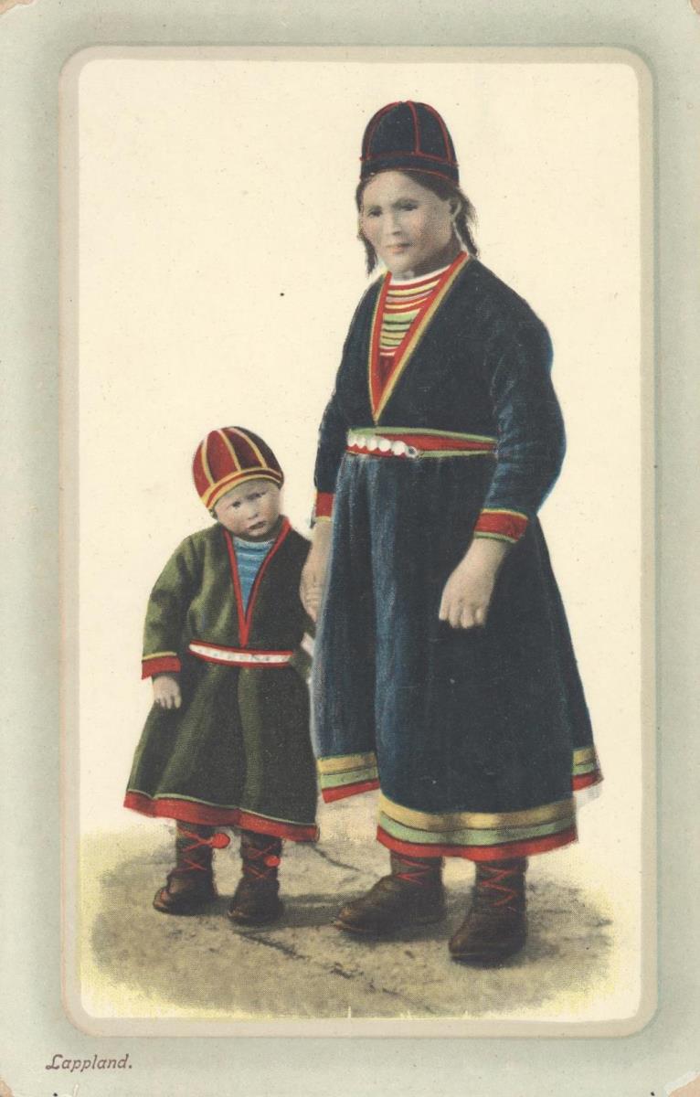 Schwedische Samin mit Kind