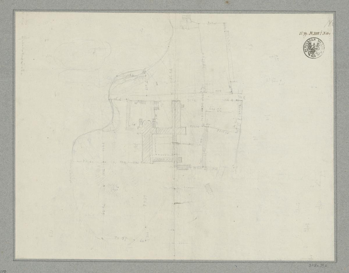 Kloster Chorin. Lageplan des Amtes Chorin mit dem Kloster