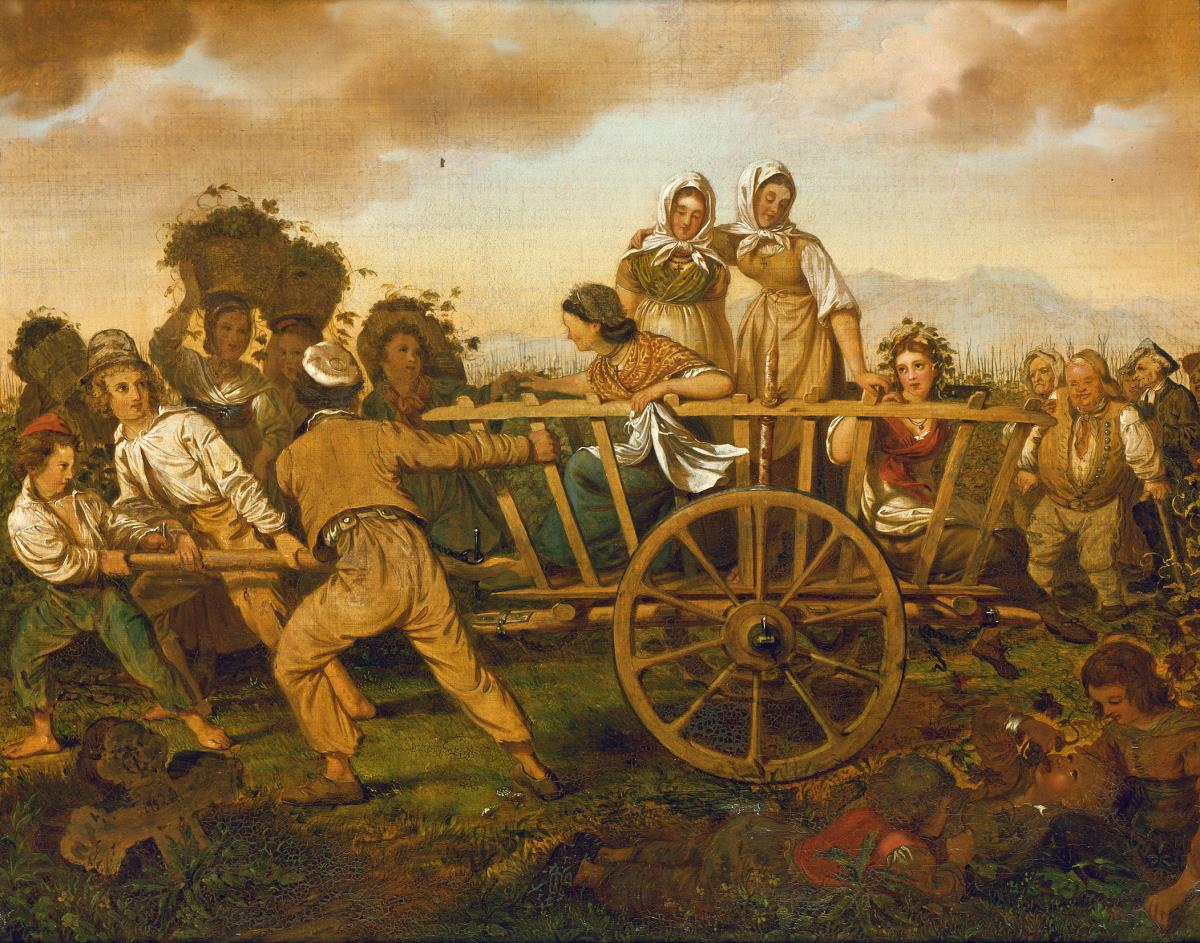 Erntewagen mit Kindern (Weinlese)