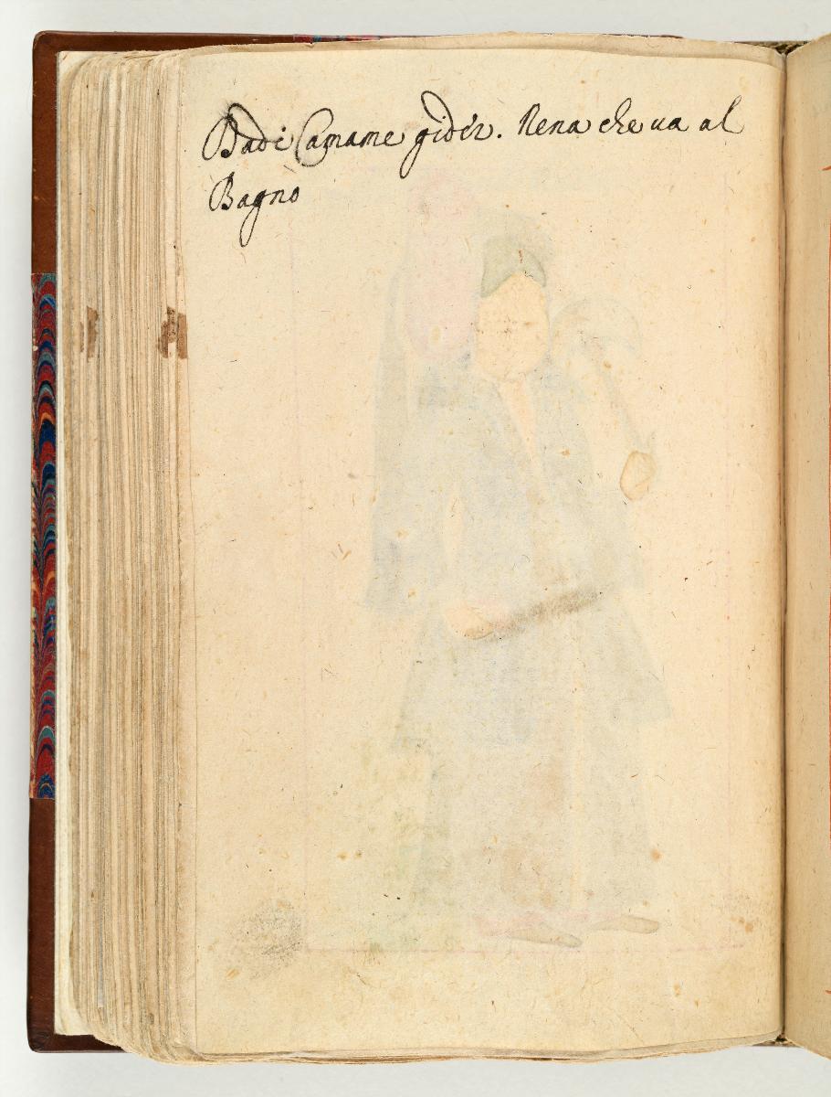Türkisches Trachtenbuch: Fächerträgerin der Valide sultan (Mutter des Sultans)