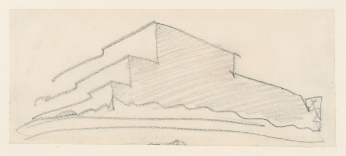 Imaginäre  Skizze eines Gebäudekomplexes