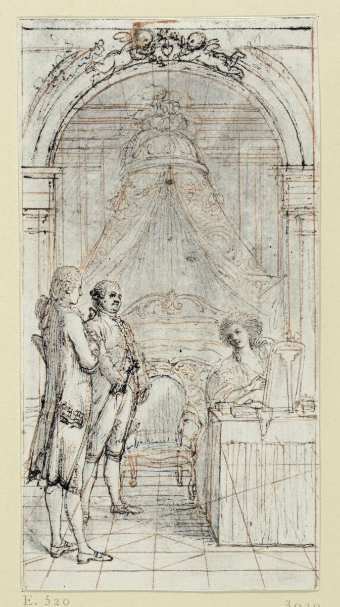 Zeichnung zu Richards Bibliothek der Romane. E.520