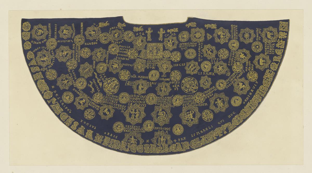 Kaiserliches Pallium im Bamberger Domschatz "mantum sancti Heinrici cum descriptione totius orbis"