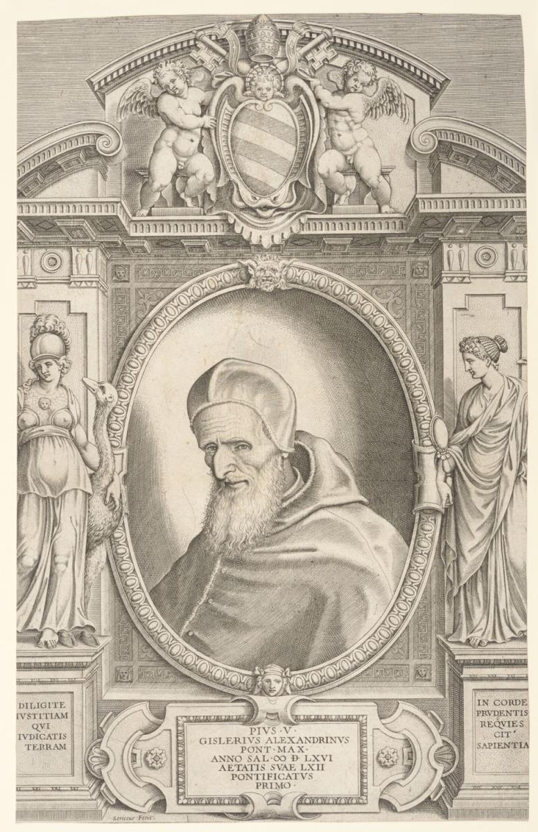 Porträt des Papstes Pius V., Antonio Michele Ghielieri