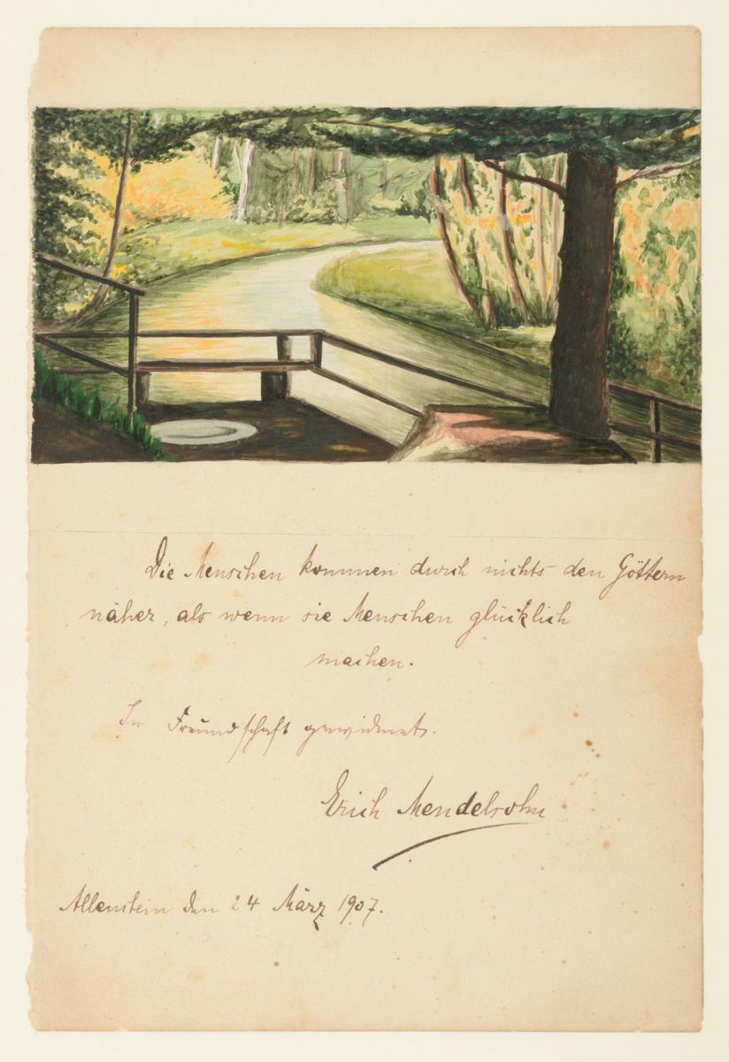 Albumblatt mit der "Verlobungsquelle" im Allensteiner Stadtwald