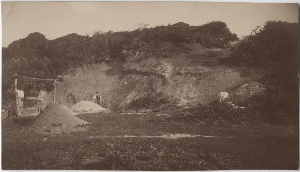 Grabung, Sambaqui Cabecuda bei Laguna, Santa Catharina, Karl von den Steinen