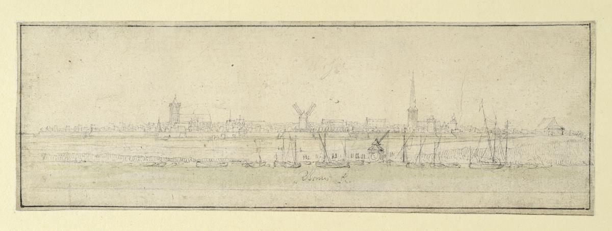 Ansicht von Wesel vom Rhein aus