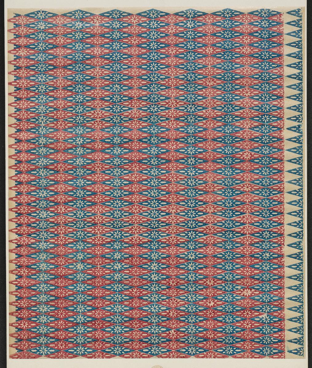 Modeldruckpapier (kleines Rautenmuster mit simplen Blüten)