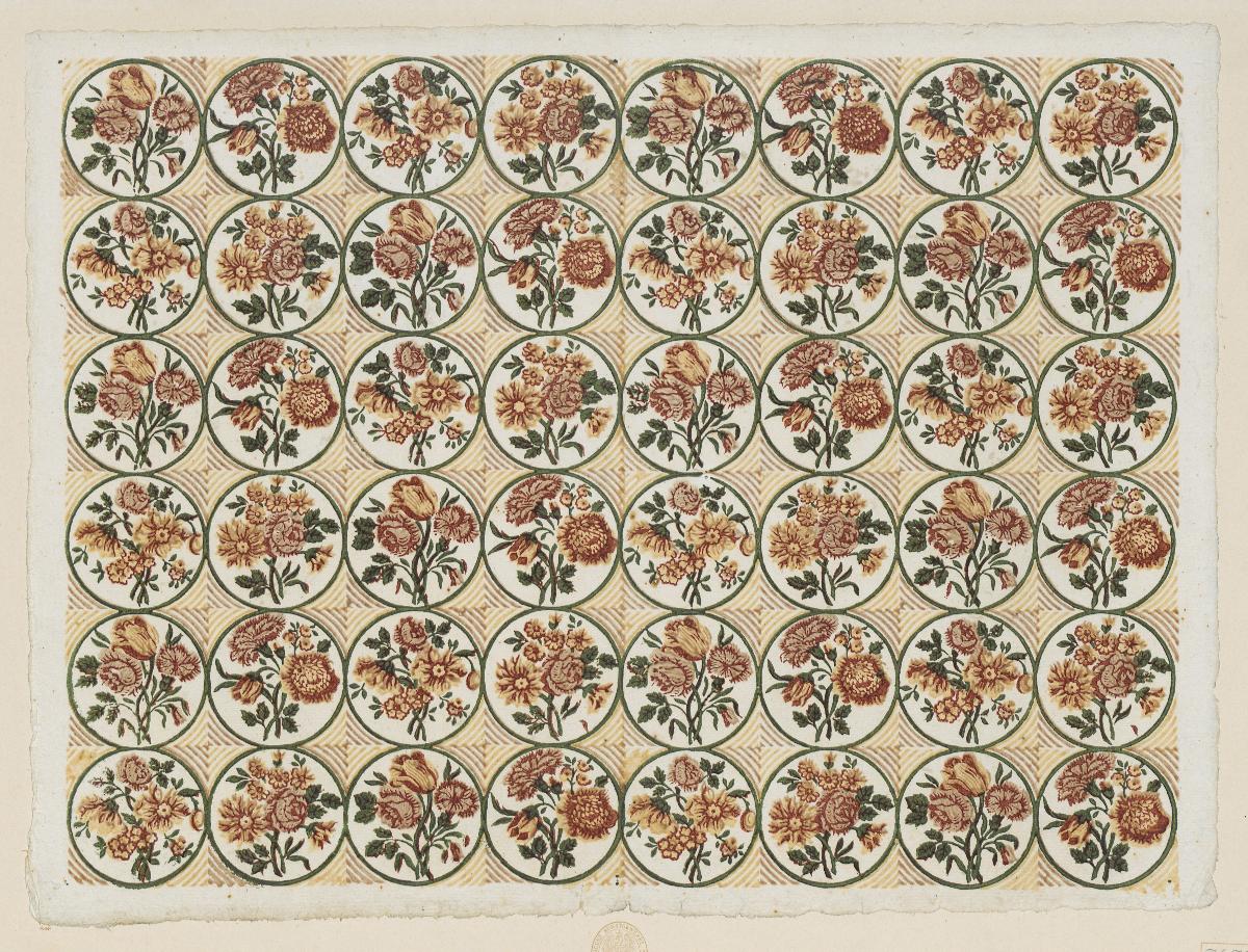 Modeldruckpapier (florales Fliesenmuster)