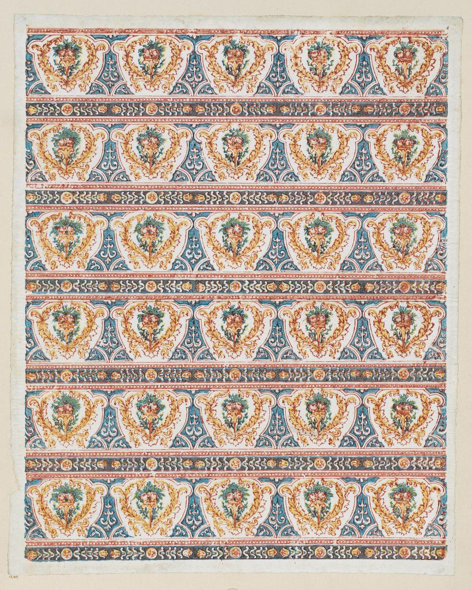Modeldruckpapier (florale Musterbänder)