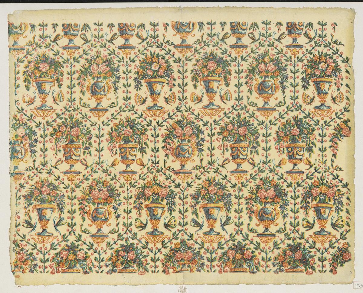 Modeldruckpapier (Netzmuster mit Blumengebinden)
