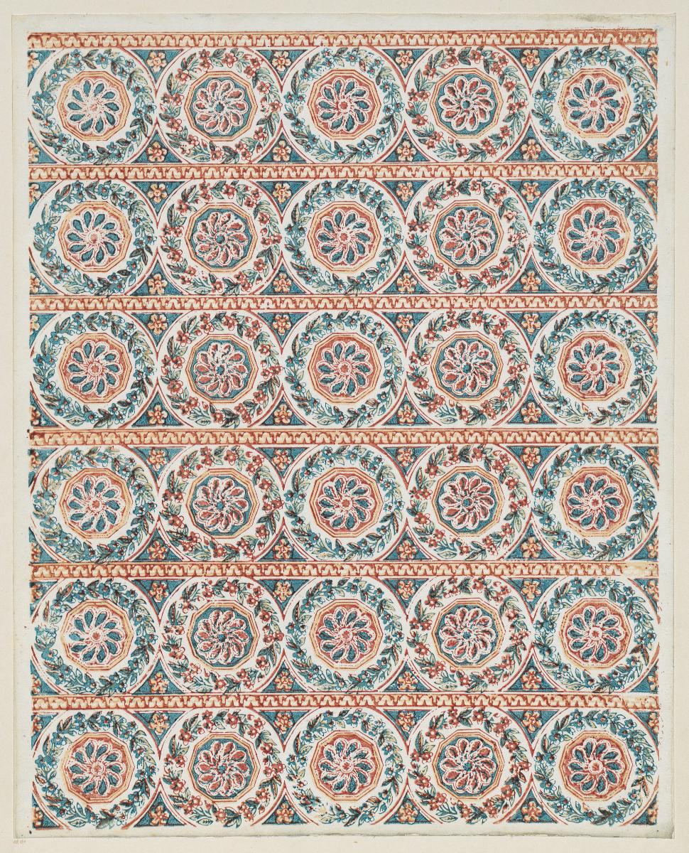 Modeldruckpapier (Musterbänder mit Rosetten)