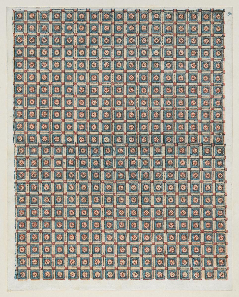 Modeldruckpapier (Fliesenmuster mit kleinen Blüten)