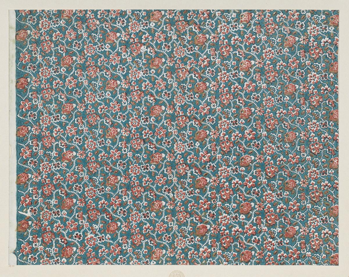 Modeldruckpapier mit Golddruck (florales Flächenmuster)