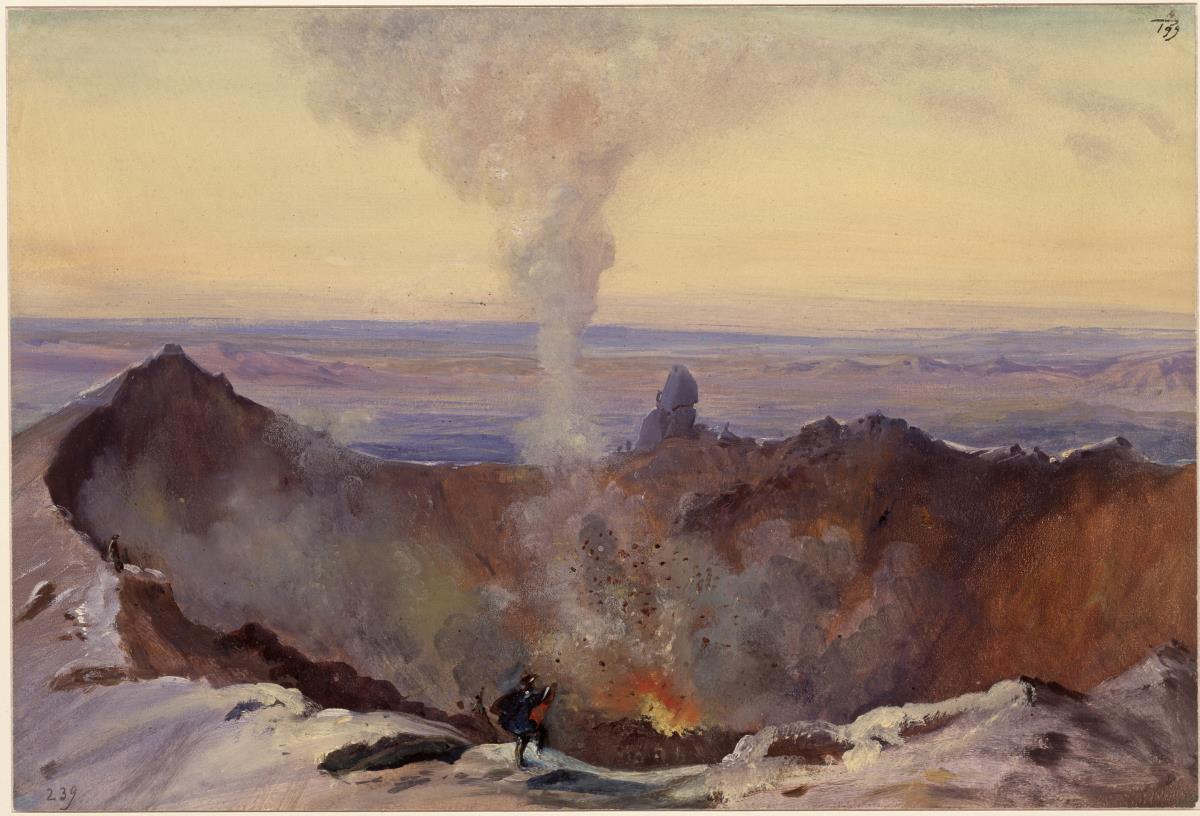 Blick in den Krater des Vulkans von Colima