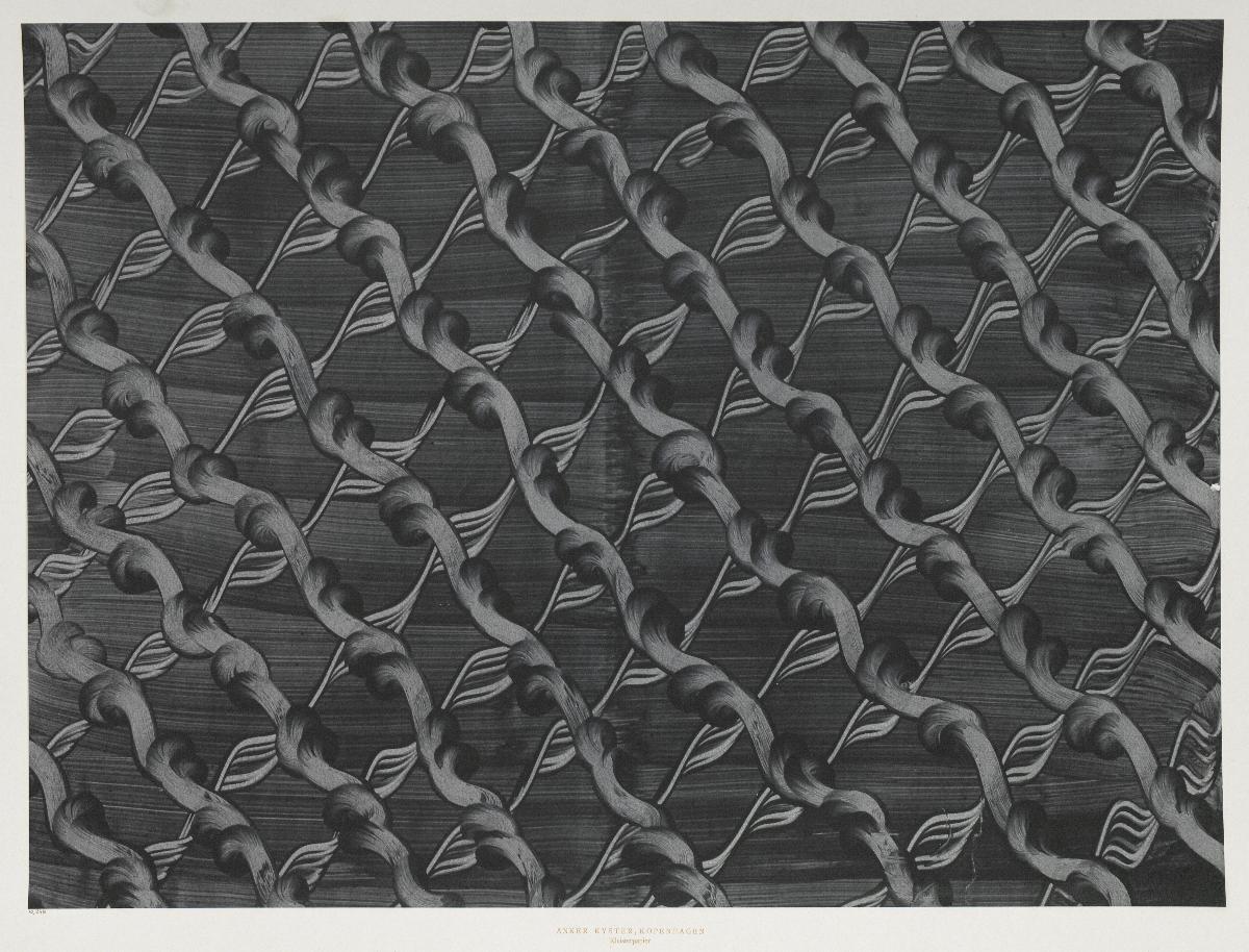 Kleisterpapier mit Verdrängungsdekor (diagonales Gitter)