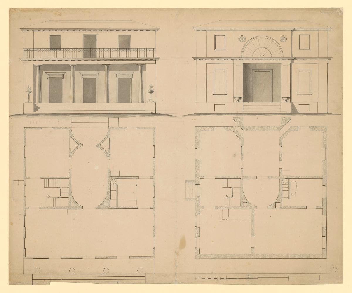 Fassade eines freistehenden, zweigeschossigen Wohnhauses