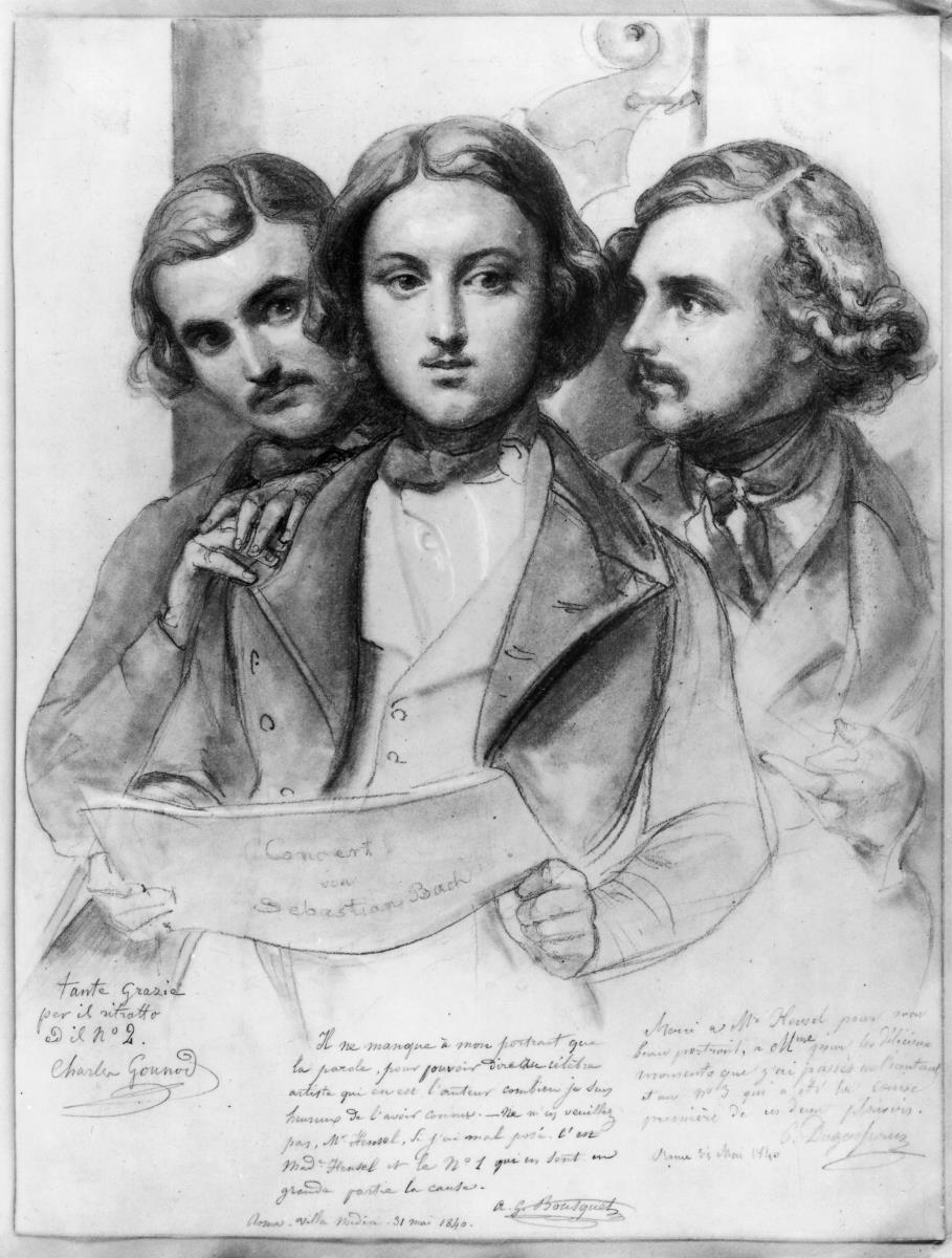 Georges Bousquet, Charles Gounod und Charles Dugasseau in Rom