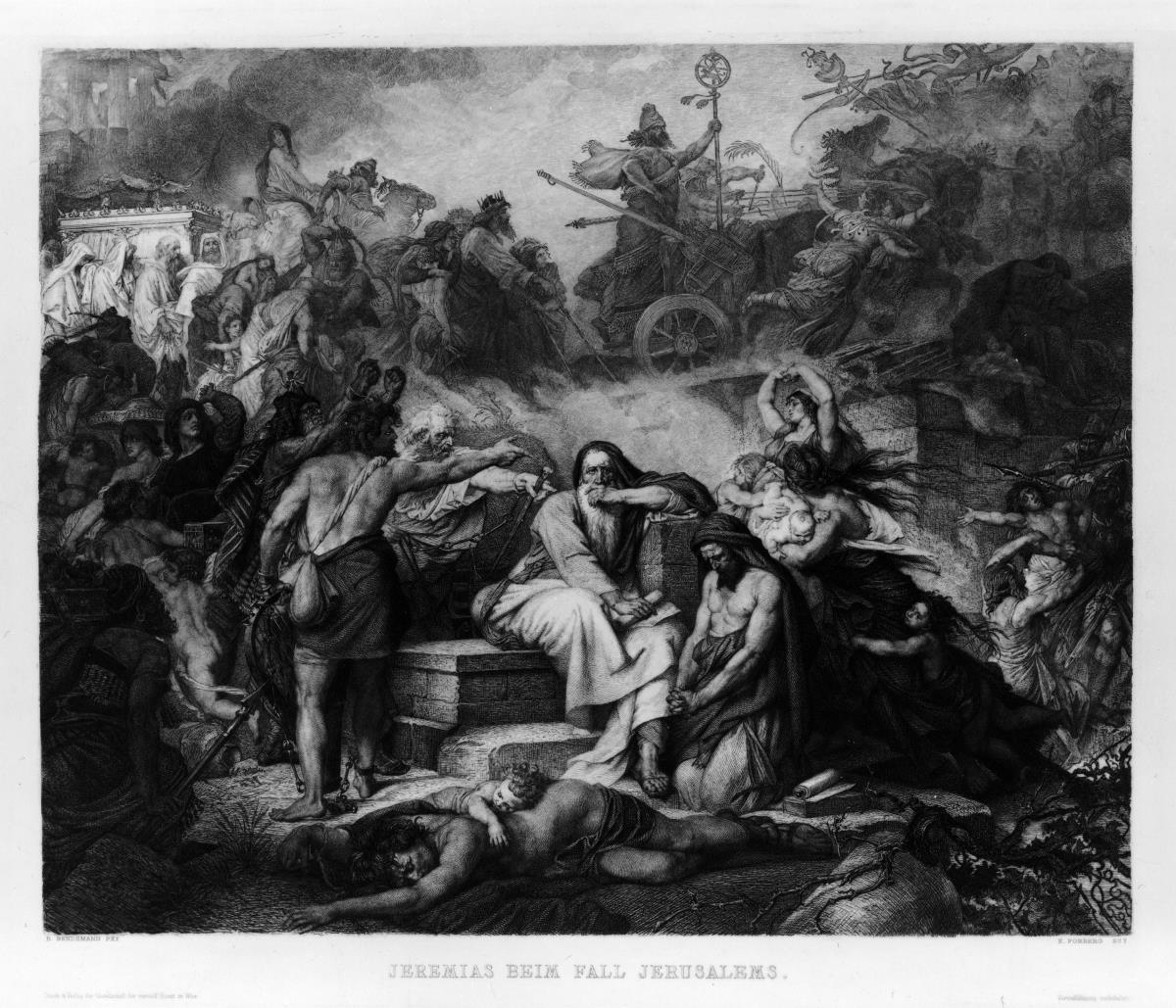 Jeremias beim Fall Jerusalems ("Wegführung der Juden in die Babylonische Gefangenschaft")