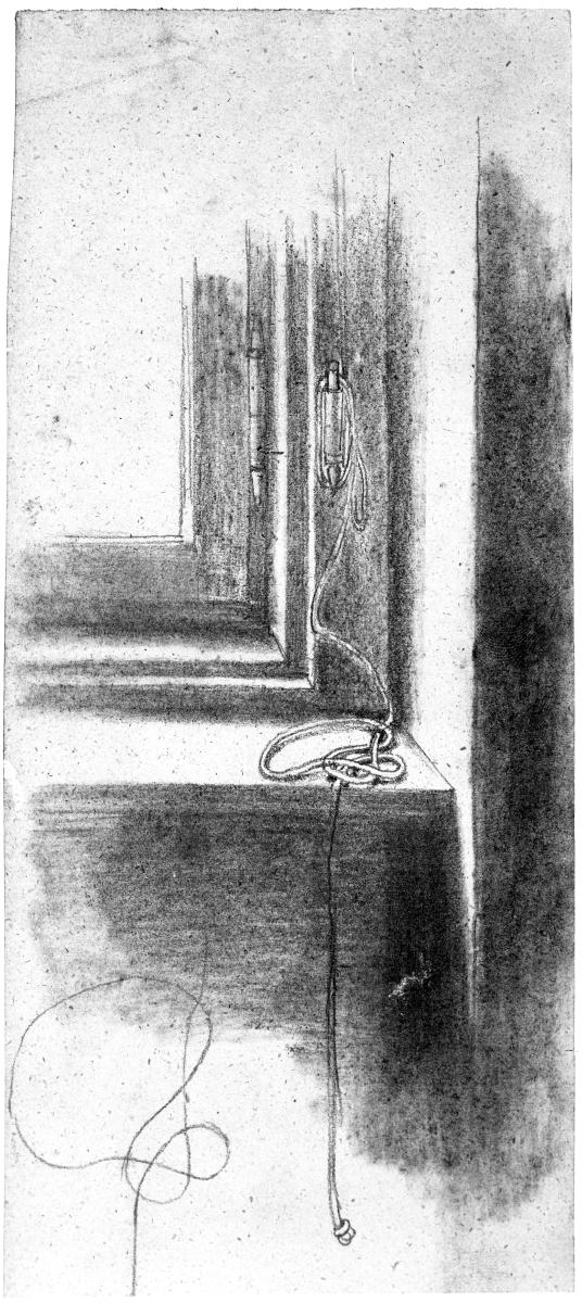 Fensterecke mit Jalousieschnur und Klampe