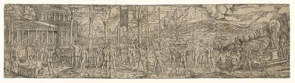 Triumph der nackten Männer über Satyrn