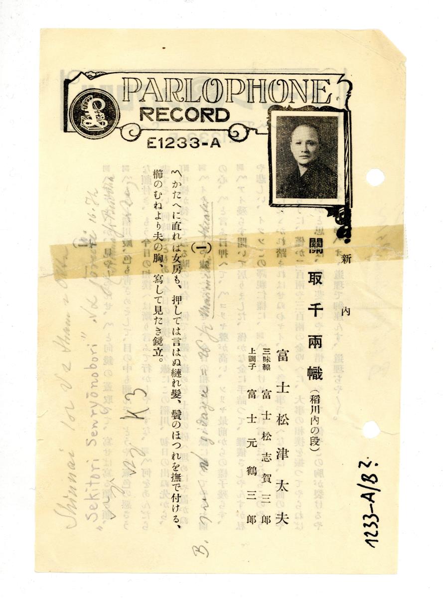 Titel A: [japan.] Sekitori Senryonobori (關取千雨幟) Teil 1
Titel B: [japan.] s. A Teil 2