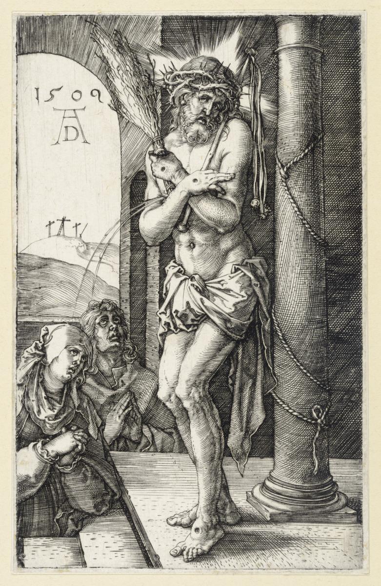 Der Schmerzensmann an der Geißelsäule (Kupferstich-Passion)