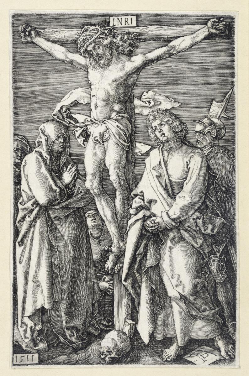 Christus am Kreuz zwischen Maria und Johannes (Kupferstich-Passion)