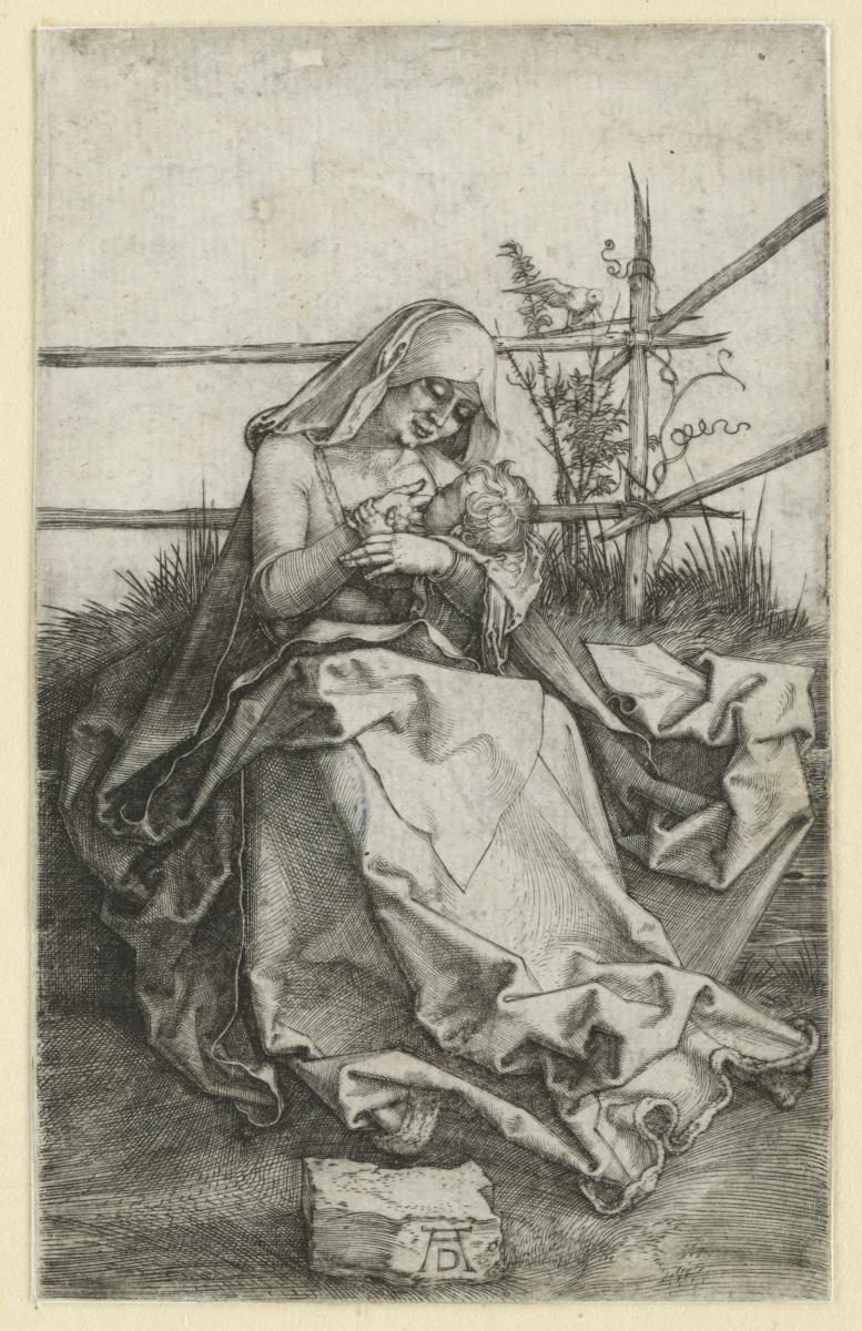 Die stillende Maria auf der Rasenbank