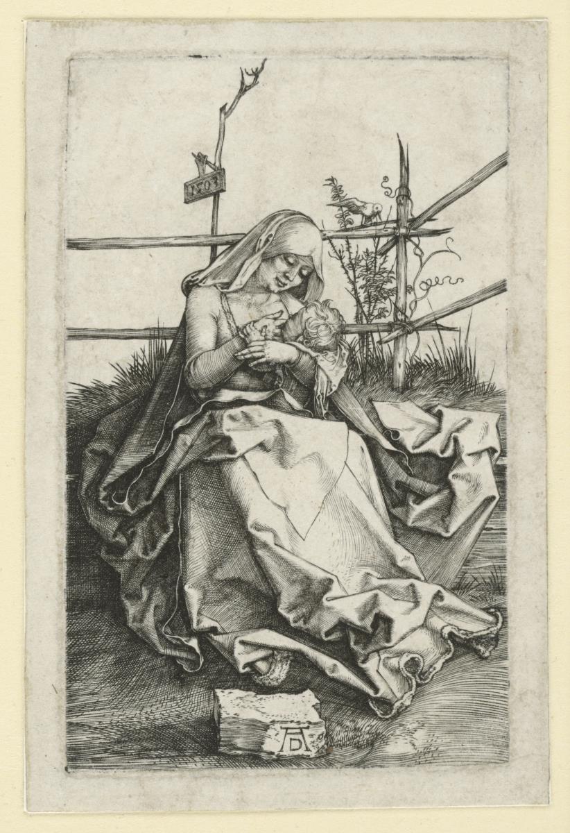 Die stillende Maria auf der Rasenbank