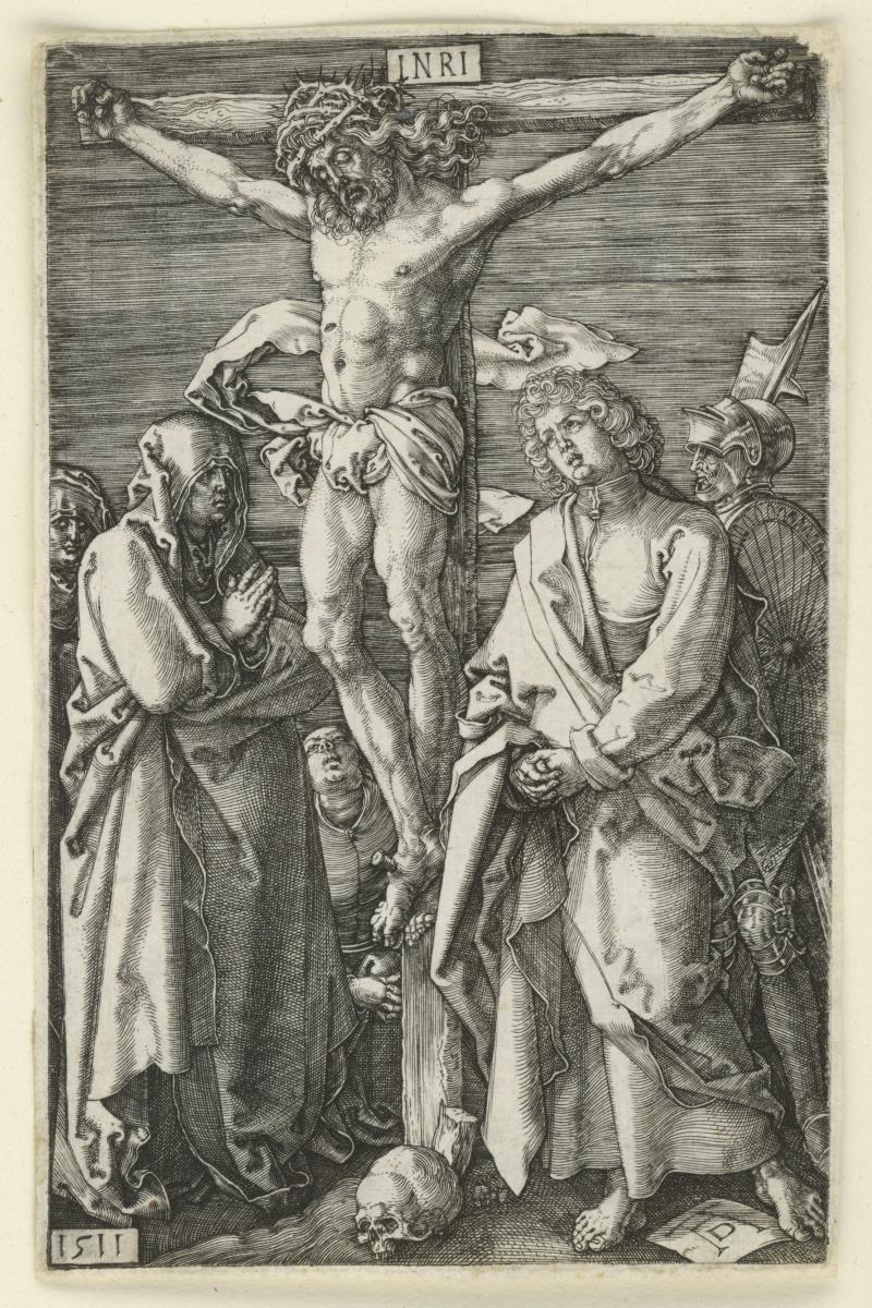 Christus am Kreuz zwischen Maria und Johannes (Kupferstich-Passion)